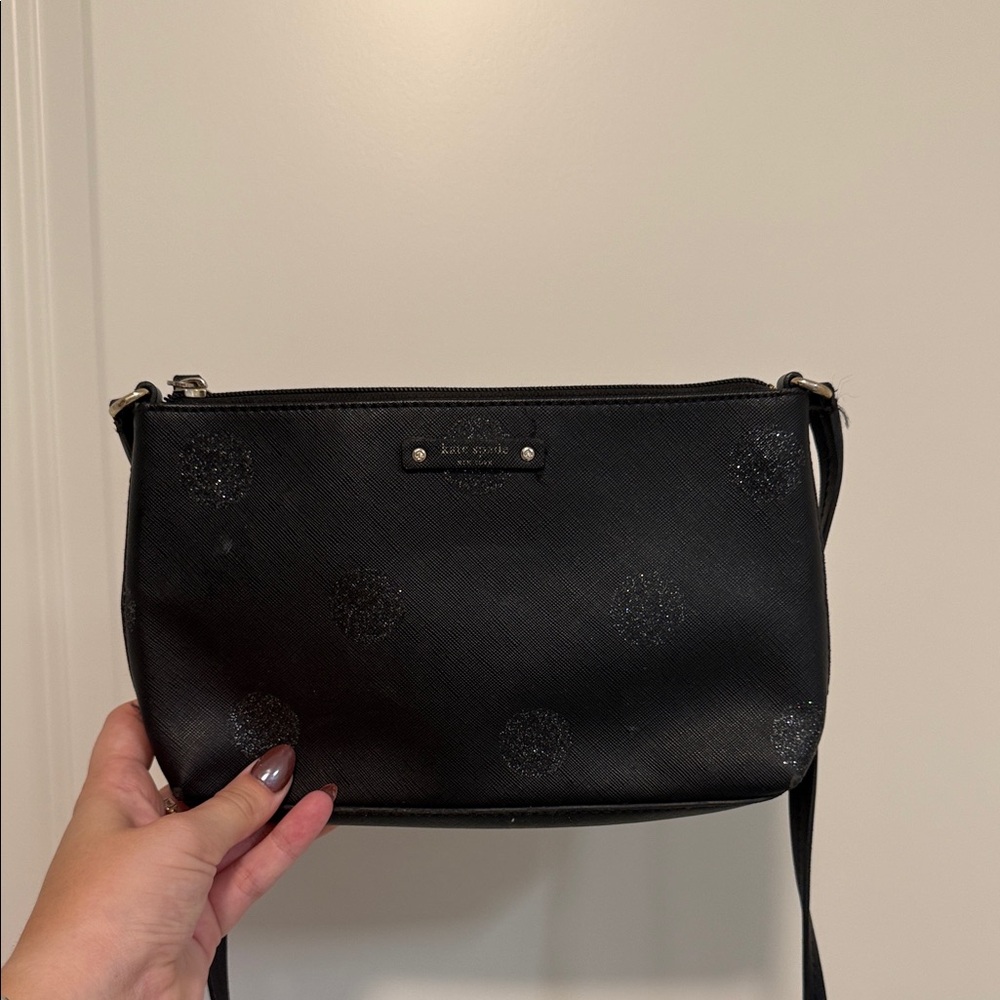 Kate Spade Black Glitter Dot Crossbody Bag